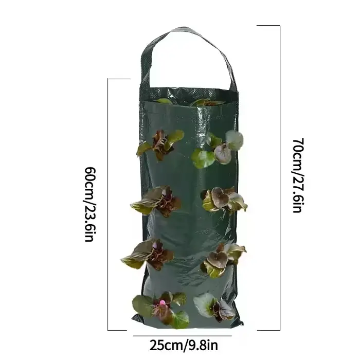 Sac de plantation vertical pour fraises à 4/6/8/10 trous, sac de culture en PE pour fleurs et légume