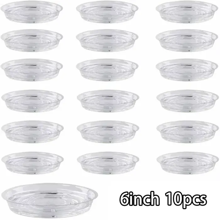 Soucoupe pour plantes de jardin, plateau d'égouttement transparent en plastique, Pot de fleur rond, 