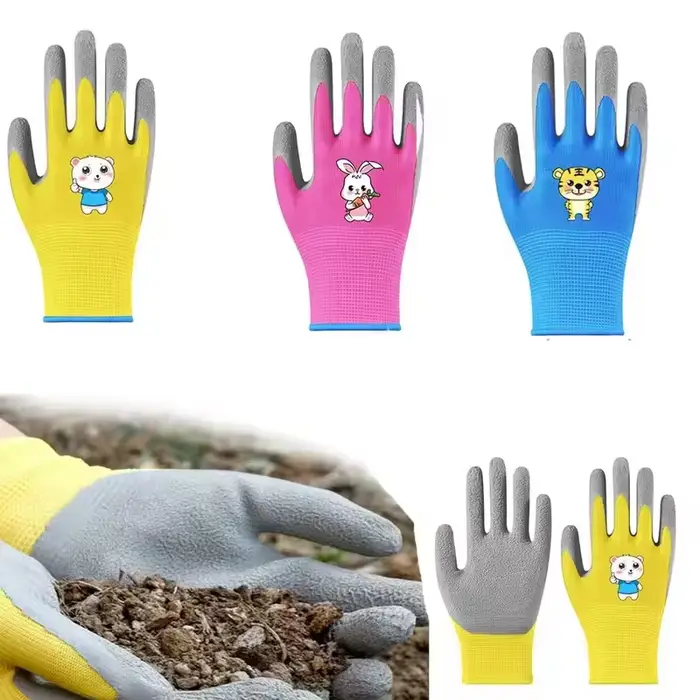 Gants de travail de jardin imperméables et durables pour enfants