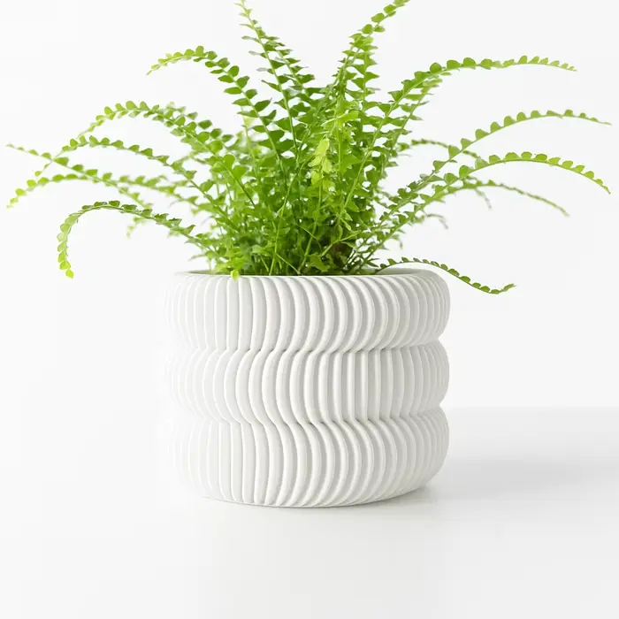 Pot à plantes moderne et minimaliste imprimé en 3D - Pot à fleurs biodégradable pour la décoration d