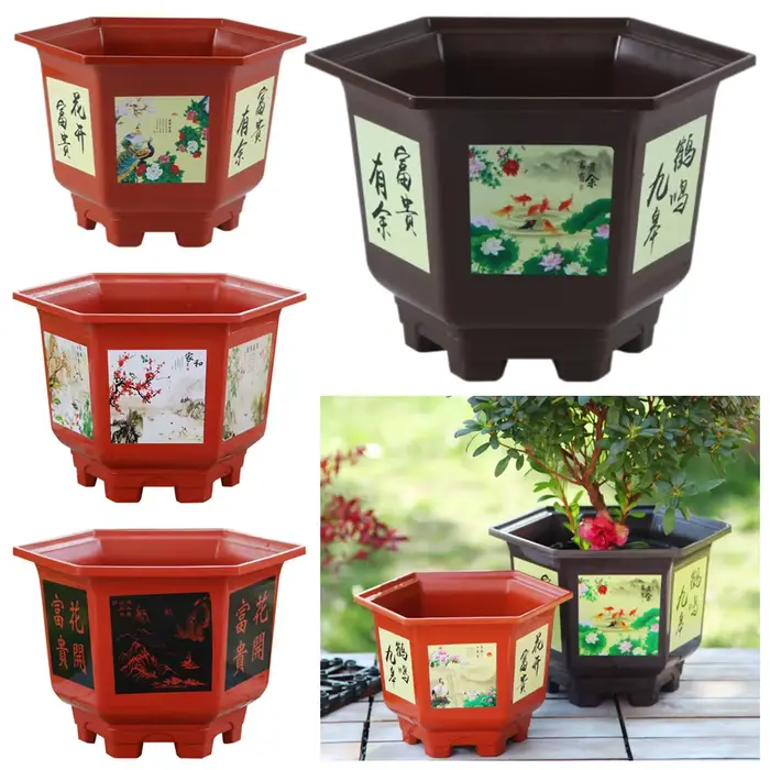 Pot de fleur en plastique durable, bonsaï en résine épaissie, fournitures de jardin, jardinière hydr