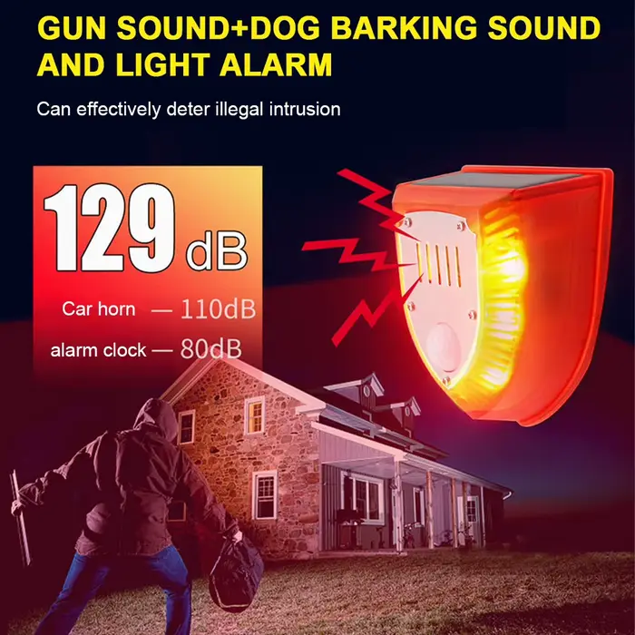 Alarme solaire répulsif pour animaux, Anti-seline de sanglier, alarme professionnelle, antivol, clig
