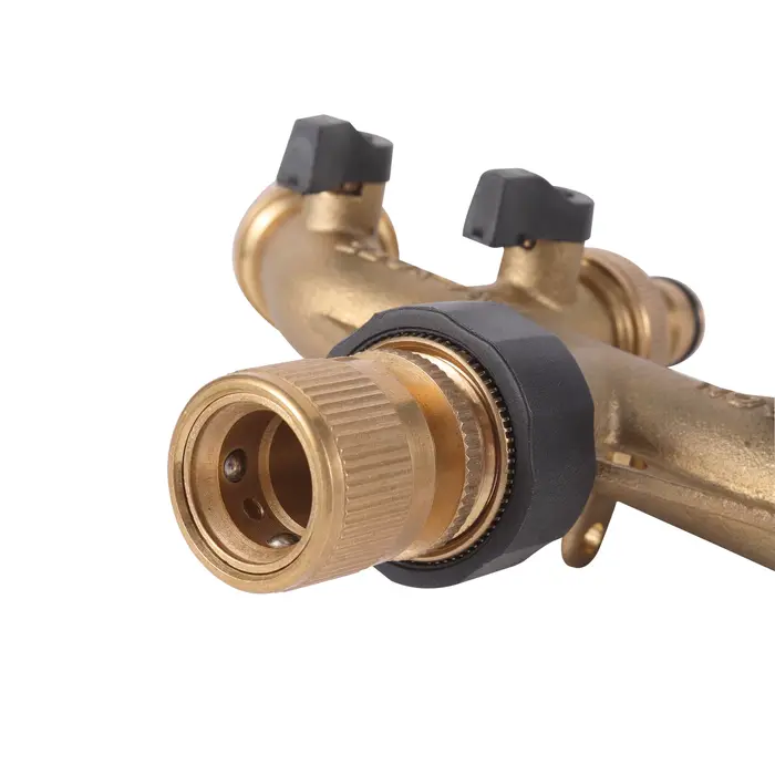 Connecteur de robinet à filetage femelle 3/4 ", tuyau d'arrosage de jardin à 4 voies déviateur NPT T