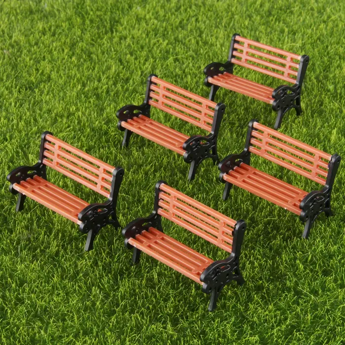 Lot de 3 bancs de parc miniatures
