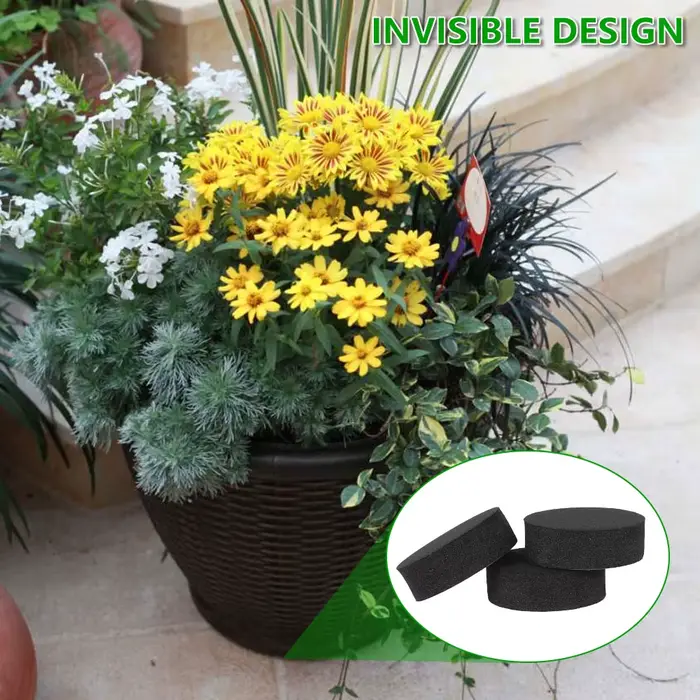 Pot de Fleur Invisible Olignon-ald Pad, Pots de Fleurs pour Plantes d'Extérieur, Rehausseurs Auto-Ad