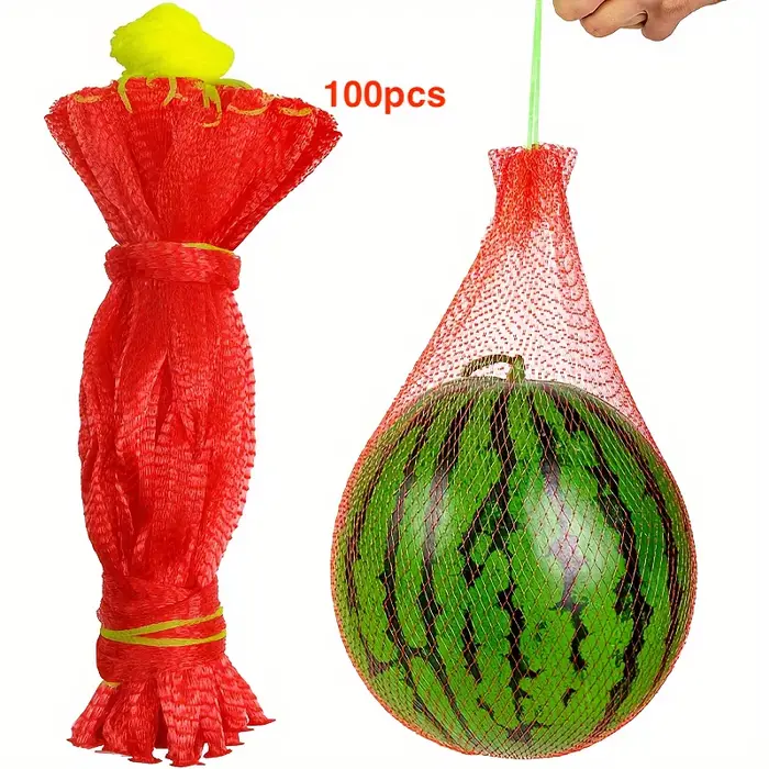 100 pièces de filet de jardin en plastique robuste, adapté à la pastèque, au melon, à la plantation 