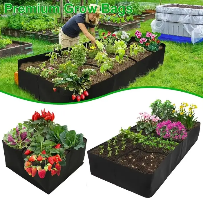 Sac de plantation de jardin en feutre Durable, outils de jardin multi-bascules, sac de culture rectangulaire, Pot de plantes de fleurs en plein air