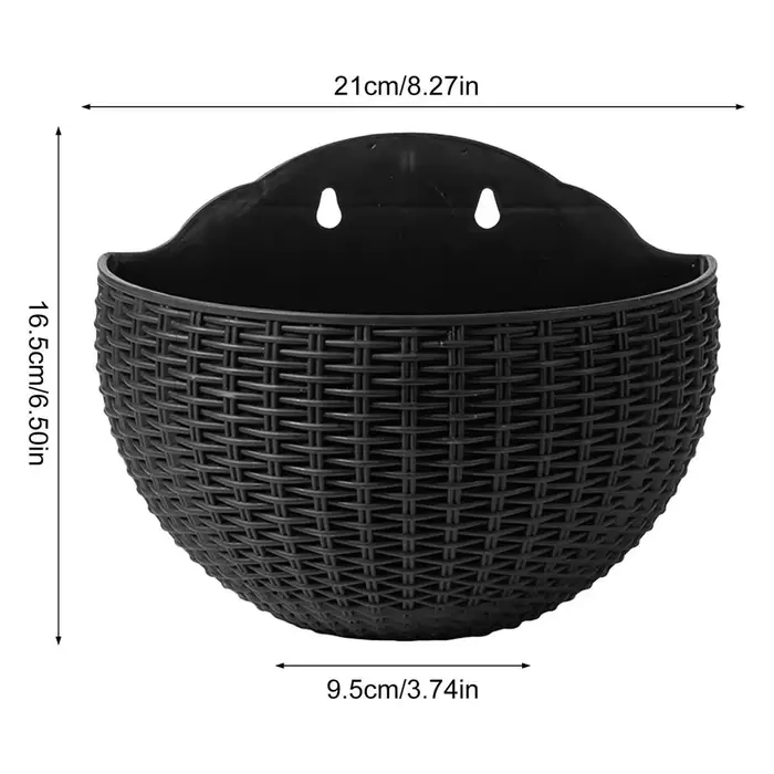 Pot de fleurs semi-circulaire mural sans perçage, panier à fleurs, jardinière suspendue, auto-arrosa