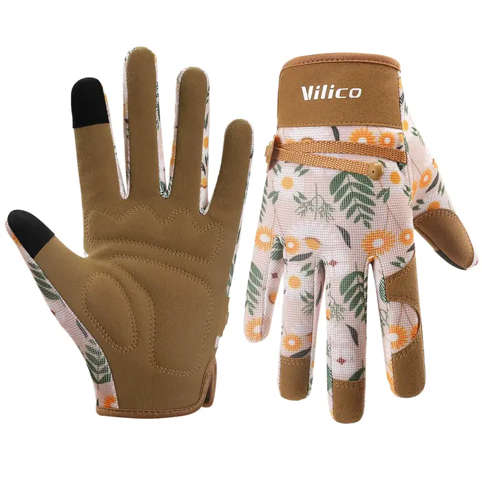 Gants de jardinage pour femmes, gants de jardin en cuir respirant avec poignée, gants de travail ant
