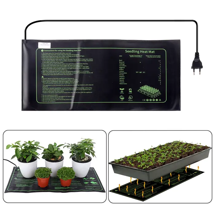 Tapis chauffant pour semis, pour jardinage intérieur de la maison, plante de démarrage des graines, coussin chauffant, Germination chaude, hydroponique, étanche, prise ue