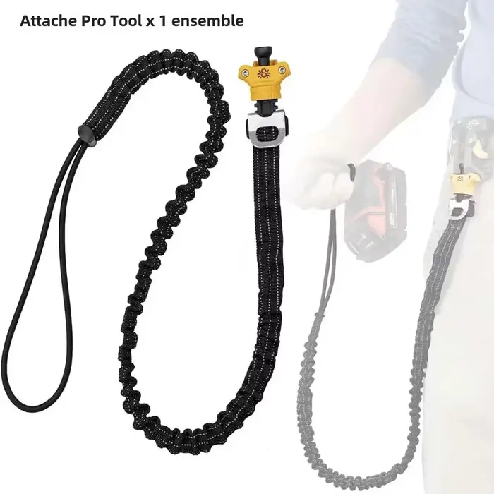 Étui à outils Spider - Attache à outils Pro - Lanière mousqueton à cordon élastique robuste à utilis