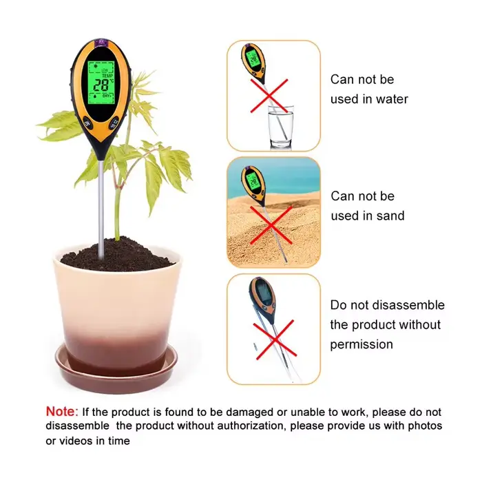 Nouveau pH-mètre de sol 3 en 1/4 en 1