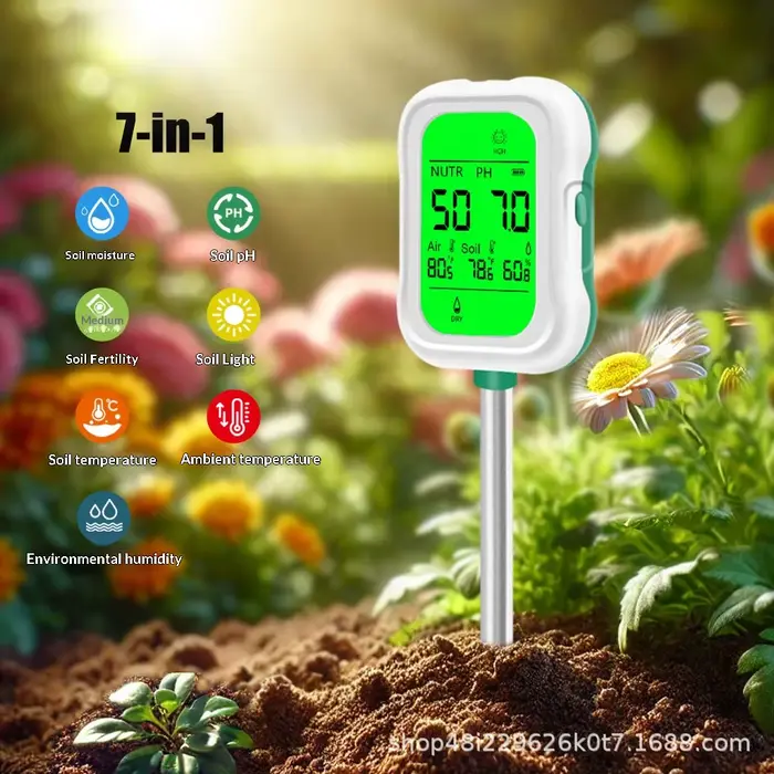 Capteur de sol 8 en 1 pour l'agriculture, testeur de pH, EC, humidité, NPK, Android/HarmonyOS, USB, 