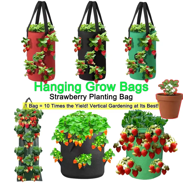 Sacs de culture suspendus pour fraises et tomates, sac de plantation suspendu, jardin vertical, pot 