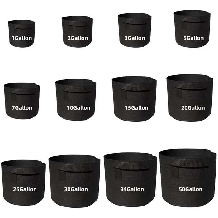 Sacs de culture en feutre de 1 à 50 gallons, 3-5 pièces, avec poignées, Pot de culture en tissu de j