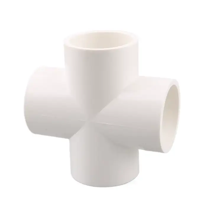 Connecteur de tuyau en PVC blanc, coude droit, Joints croisés en T, adaptateur de tuyau d'eau, 3 4 5