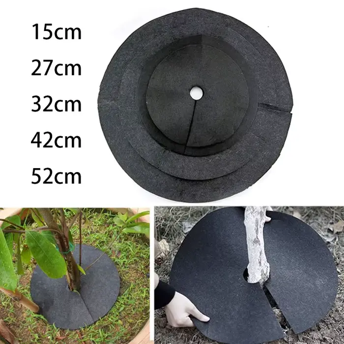 Couverture de plantes de jardin pour désherbage, pot de gril, anneau de paillis, non tissés, 15cm, 2