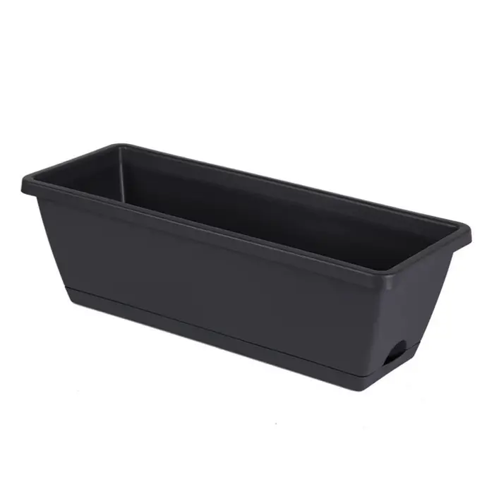 Lot de 3 jardinières rectangulaires en résine, grandes, respirantes, pour culture de légumes, avec p