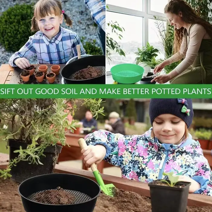 Filtre à mailles en plastique pour tamisage de terre et de pierres, outils de jardinage pour la mais