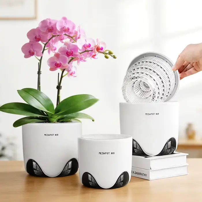 Pot à orchidées en plastique de 12 cm