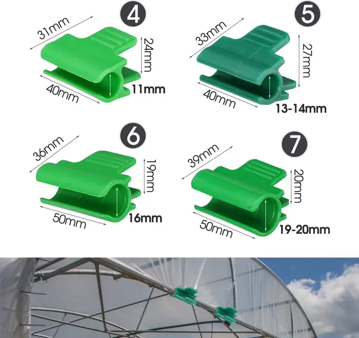 Clips de Support pour plantes vertes, 5-20mm, 10 pièces, revêtements de serre, pinces à Film, couver