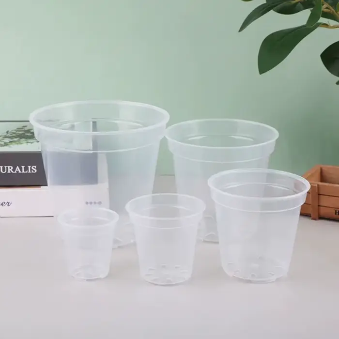 Pot de user inière Transparent de Grande Capacité, Pot de Démarrage Rond en Plastique Anti-déformation, Conteneur de Pépinière d'Orchidée pour la Maison
