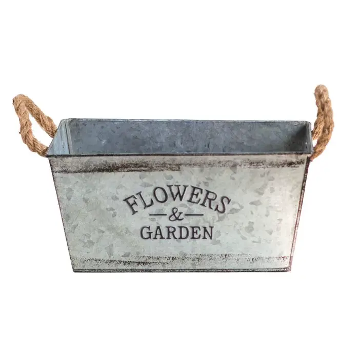 Pots à fleurs nordiques en fer galvanisé, épaissis, rétro, rectangulaires, seaux à fleurs, pots de p