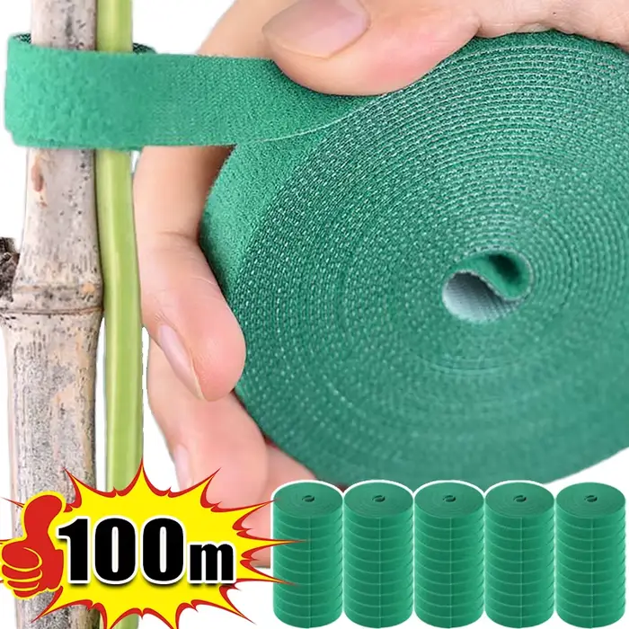 Attache de câble en Nylon pour plantes auto-adhésives, vert, réglable, Support de boucle à crochet, 