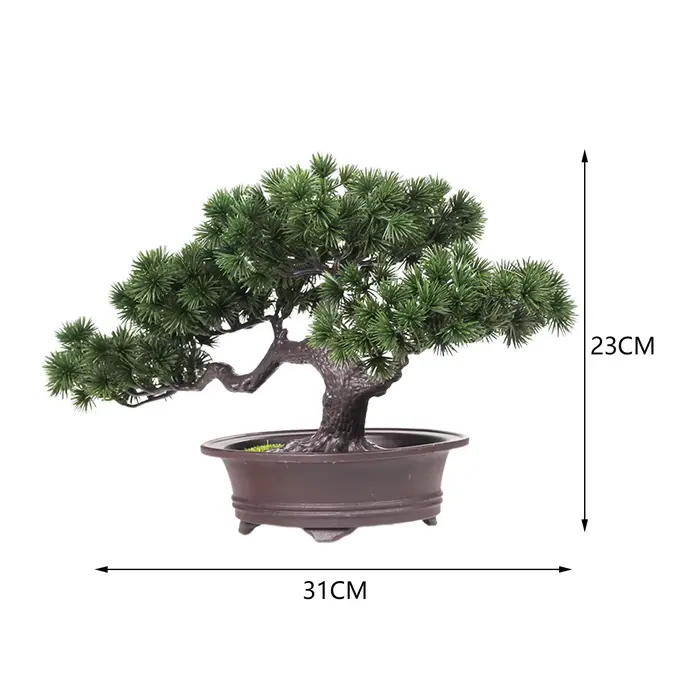 Bonsaï artificiel, faux arbre en pot, plante verte, ornement, affichage de bureau pour salon, maison