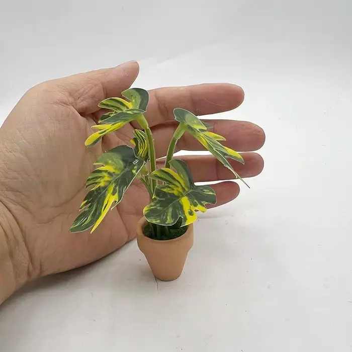 Plantes en pot 1 pièce Décoration d'intérieur Mini Taro Turtle Back Green Dollhouse Style scandinave Modèle Accessoires de photographie Cadeau