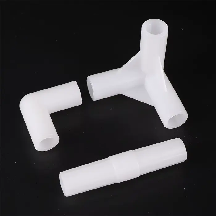 Connecteur blanc en plastique ID 8mm, coude droit stéréoscopique, joint en T jardin verger pelouse d