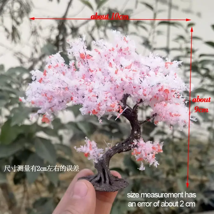 Modèle d'arbre de cerisier en fleurs rose 10/15cm, forme pliable, matériau DIY fait main pour maquet