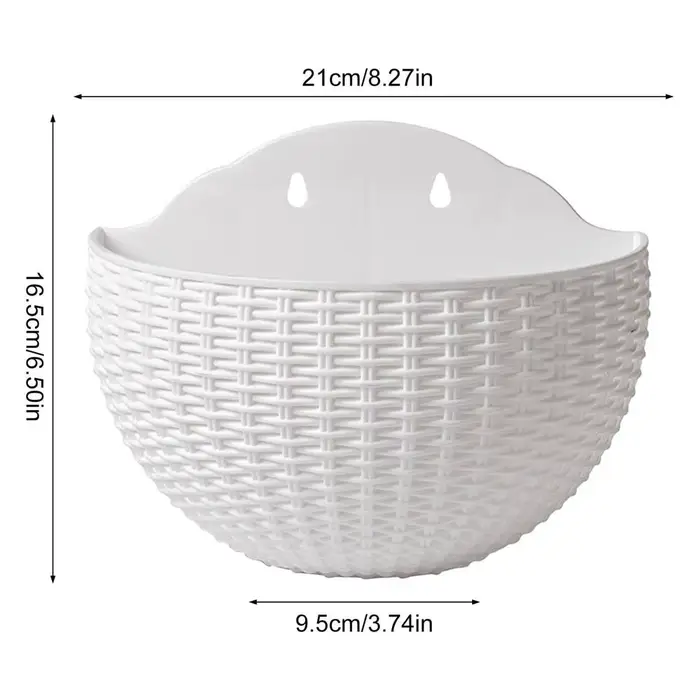 Pot de fleurs mural exquis en plastique, panier suspendu pour jardin extérieur, balcon, bac à plante