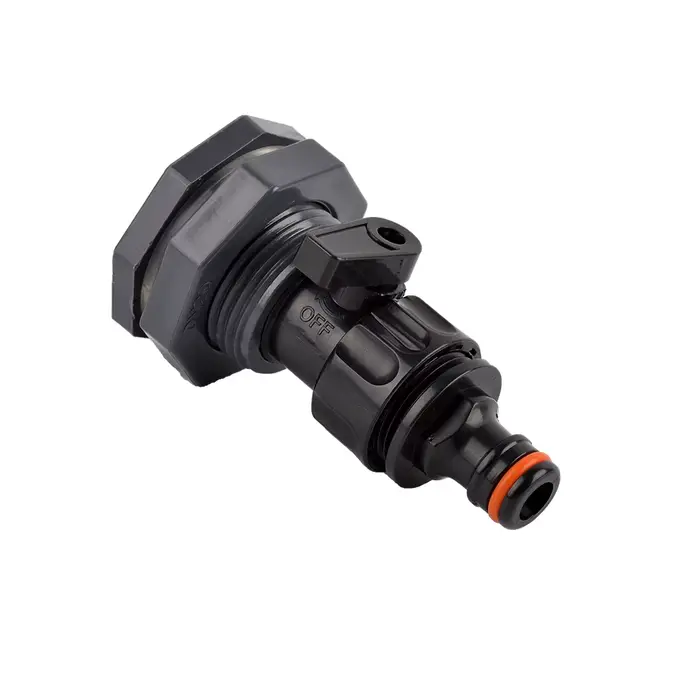 Connecteur de réservoir d'eau en PVC de 3/4 pouces, tube barbelé pour raccord de tuyau traversant po