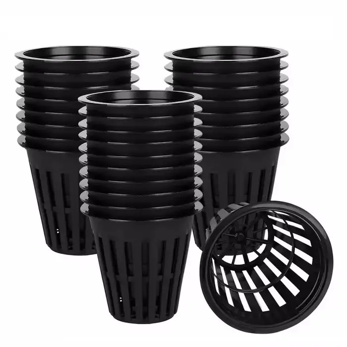 24/48 pièces Pots en filet perforé ronds de 2 pouces pour jardinage hydroponique, paniers de culture