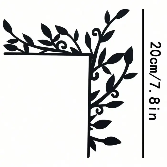 Décoration de jardin en métal, art mural d'angle pour porte ou fenêtre, décoration élégante en fer p