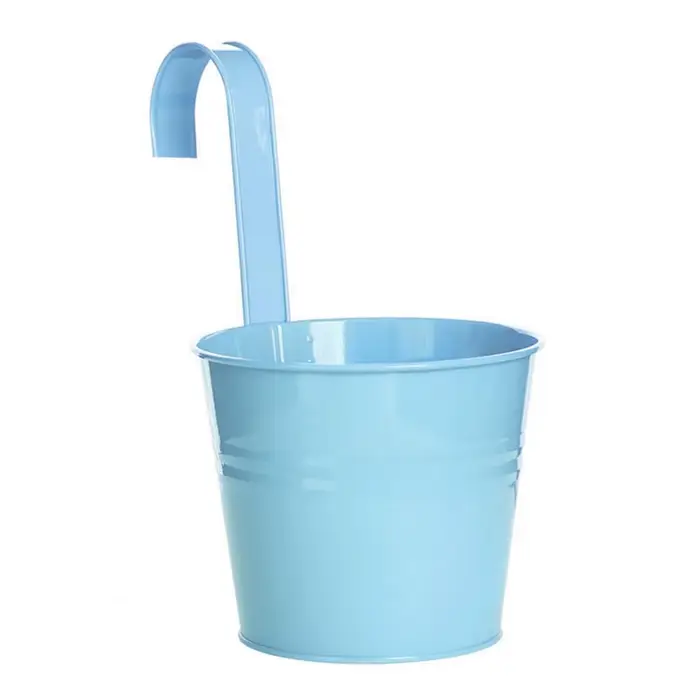 Pot de fleur suspendu en fer de Style naturel robuste, seau en métal exquis, Pots de balcon pastorau