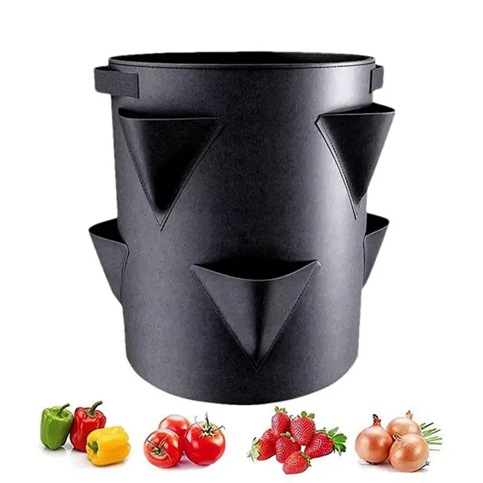 Sacs de plantation de tomates BSEVB - Sacs de culture à 6 poches latérales de 7 gallons - Sacs de pl