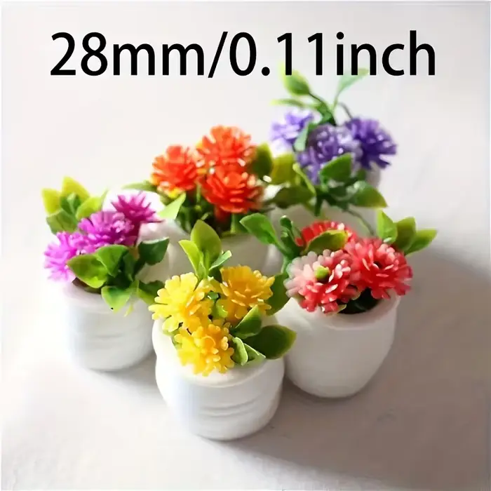 5 pièces Mini Pot de fleur décorations maisons de poupée fleurs artificielles vibrantes décor à la m
