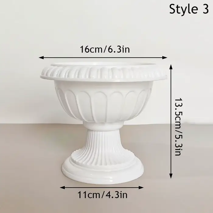 Grand vase en plastique à effet vague, blanc, style européen, pot de fleurs moderne, vase de bureau,