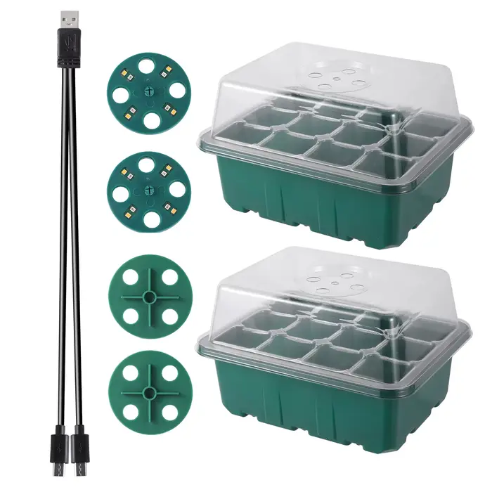 Boîte de plateau de démarrage de graines avec lumière de croissance LED, Pot de pépinière, jardinièr