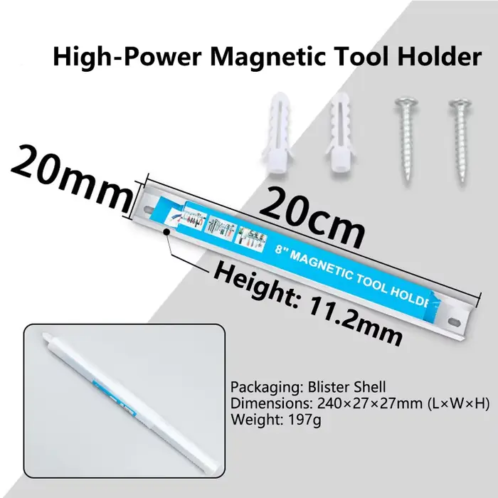 Barre magnétique robuste pour outils, bande magnétique puissante pour garage et atelier, organisateu