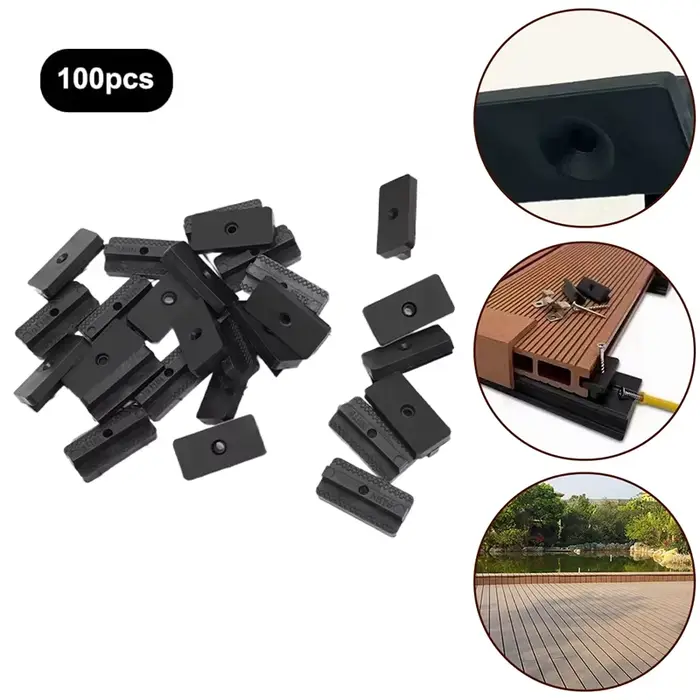 Clip de pont Composite en queue d'aronde, 100 pièces, facile à assembler, pour sol extérieur, cour, 