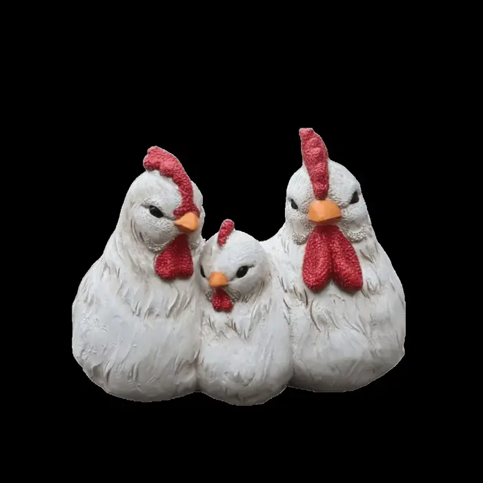 Pot de fleurs décoratif en forme de famille de poulets, style ferme amusant, statue de jardin en rés