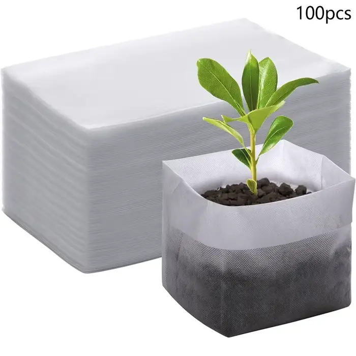 Sacs de pépinière biodégradables, 8x10cm, 100 pièces, sacs de culture de plantes Non tissés, pochett