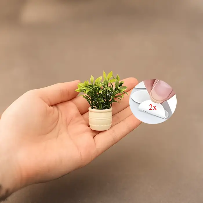 1 ensemble de mini-pots de plantes vertes artificielles |   Ornement de console centrale de voiture,