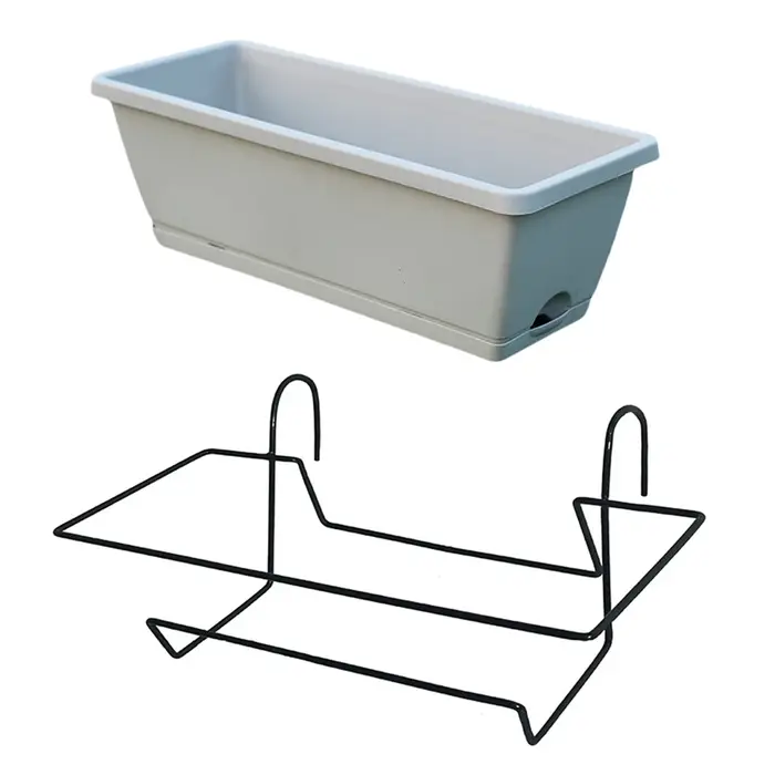 1 ensemble de plantes de balcon, jardinière de fleurs de légumes avec plateau et support, jardin en 