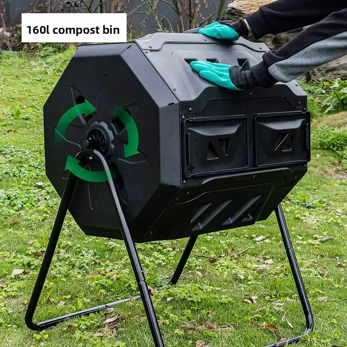 Composteur à bascule grande capacité pour déchets de jardin et de cuisine, bac de fermentation aérob