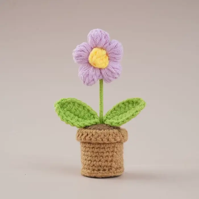 Joli pot de fleurs au crochet tressé à la main, motif tournesol, cadeau pour invités de mariage, pla