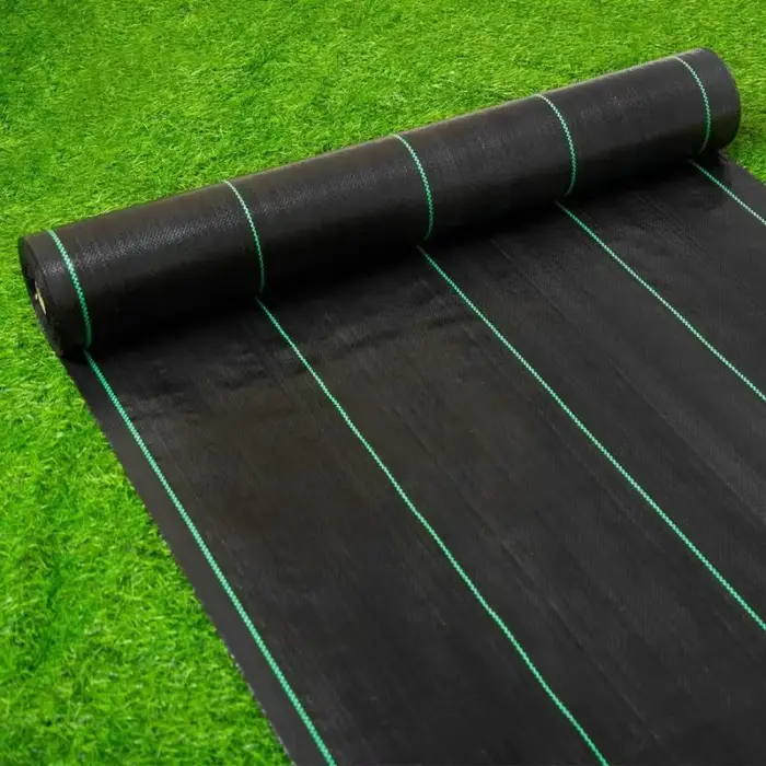 Toile géotextile anti-mauvaises herbes robuste pour aménagement paysager, tissu tissé pour contrôle 